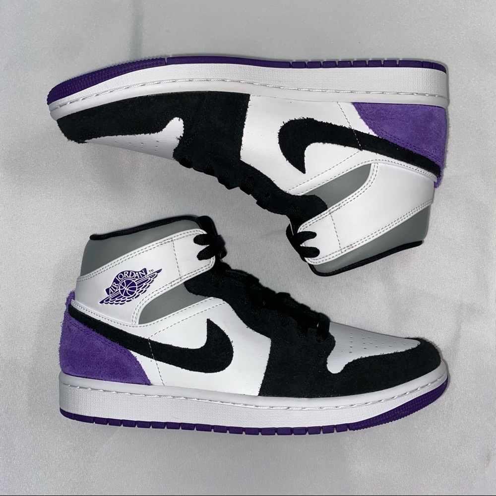 Nike Air Jordan 1 Mid Men’s 8 Women’s 9.5 Purple - Picture 4 of 5